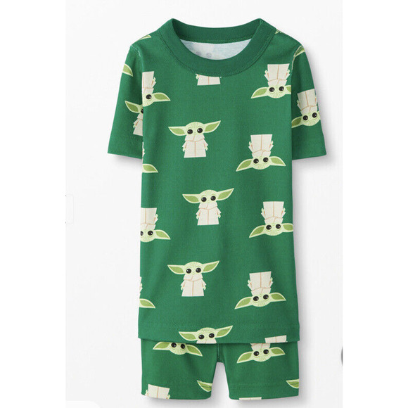 NEW HANNA ANDERSSON 80 18-24 mos ORGANIC SHORT JOHNS PAJAMAS STAR WARS GROGU Z22 - Picture 1 of 3